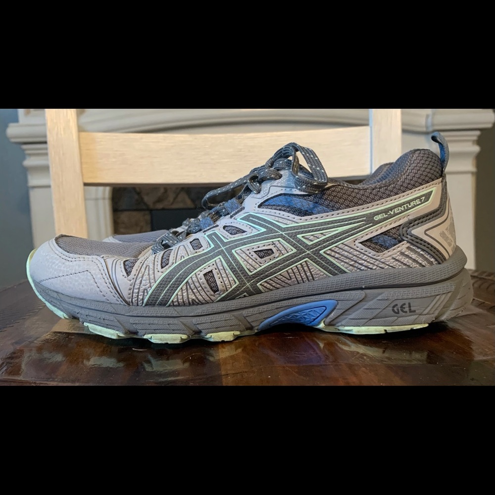 Asics Gel-Venture 7 Women's Running Athletic Shoe Gray Green 6.5 EUC